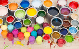 Vielfalt bunte Farbdosen